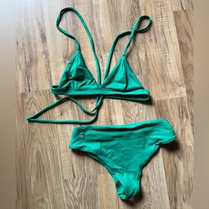 Super cheeky high waisted swim set with triangle bikini